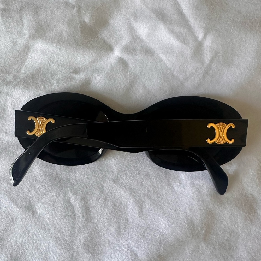Celine Black Sunglasses with Gold Accents